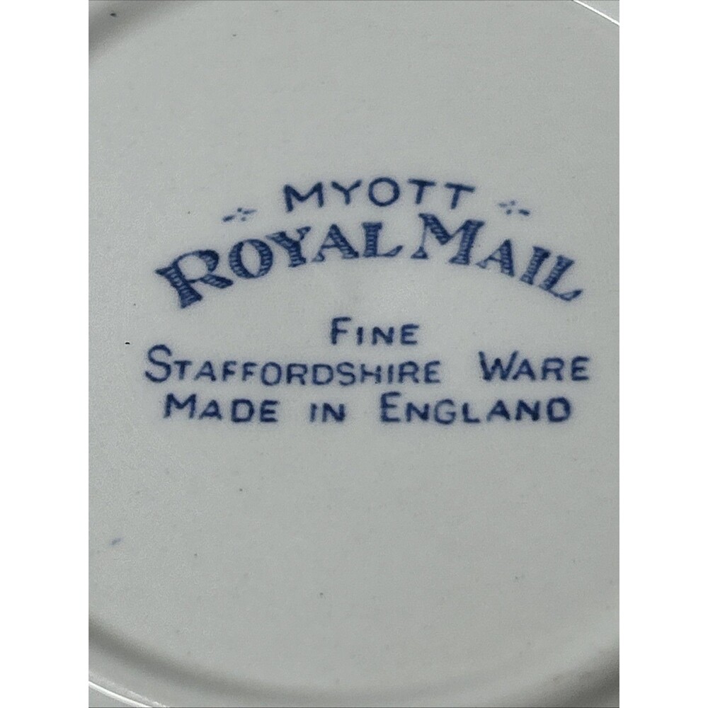 Vintage Myott Staffordshire England Royal Mail Blue Berry Dessert Bowls Lot Of 2 - Picture 7 of 11
